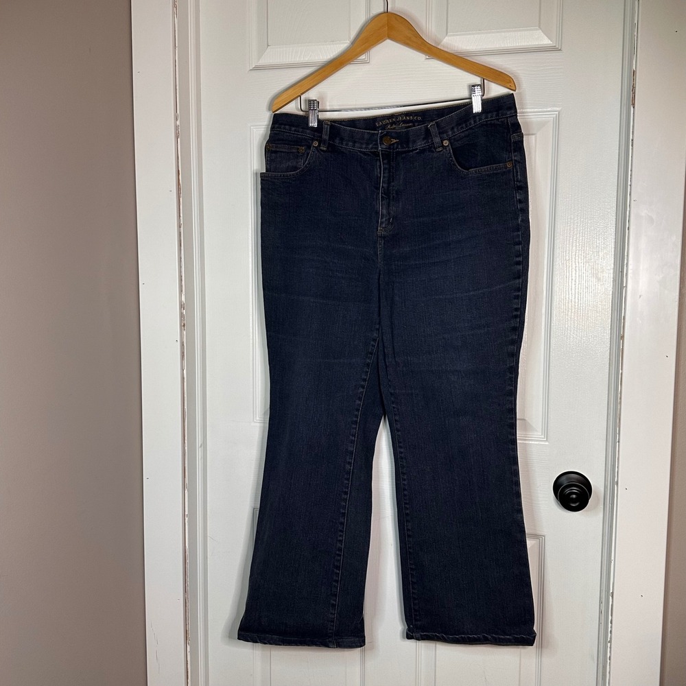 Lauren Jeans Co Ralph Lauren Womens 16W Dark Wash Bootcut Denim Jeans Indigo